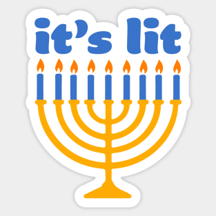 It's Lit Menorah Sticker